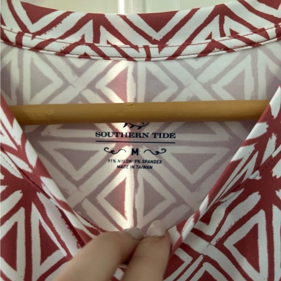 Southern Tide-Women's Chanelle Performance Geo Dress-Dusty Coral-size M-NWT - Picture 9 of 11